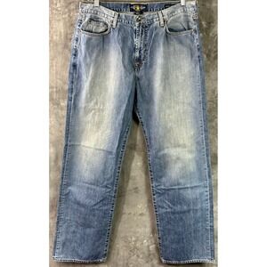 Lucky Brand Mens Faded Wash 181 Relaxed Straight Leg Jeans sz 38 x 34 (15980)